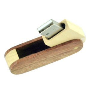 wooden swivel custom flash drive