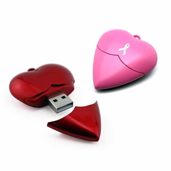 heart custom usb red and pink