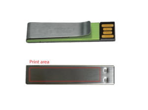 Metal Clip Mini Flat logo USB Drive